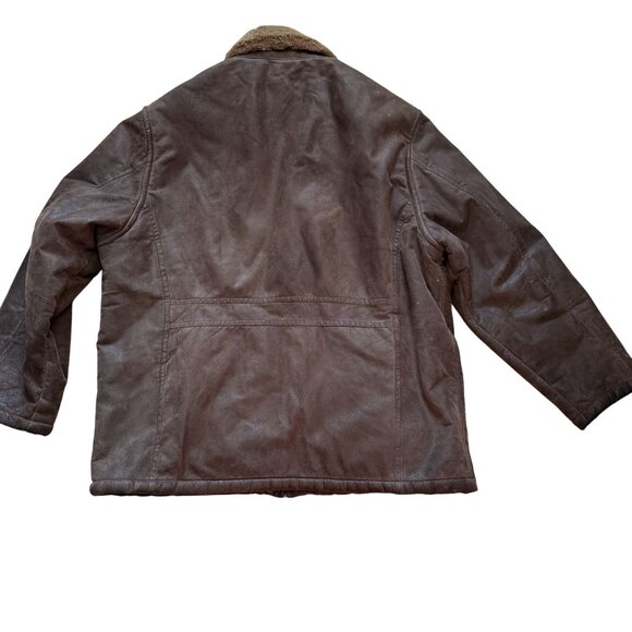 RC Comstock Expedition Leather Lined Full Zip Jacket Men's XXL Brown Winter - Picture 2 of 12